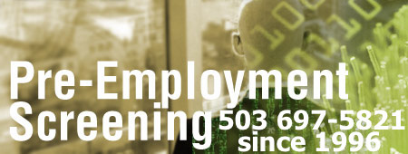 Image with text that says "pre-employment screening"