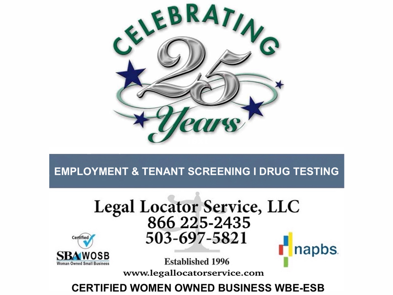 Legal Locator Service "celebrating 25 years"